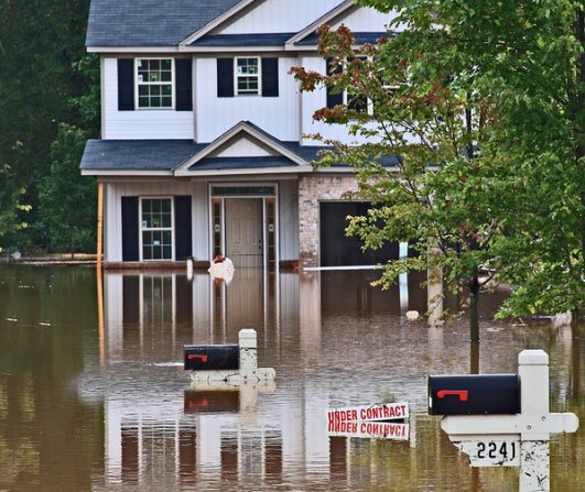 A flooded house