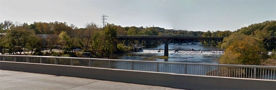 A river landmark in Norristown, Pennsylvania